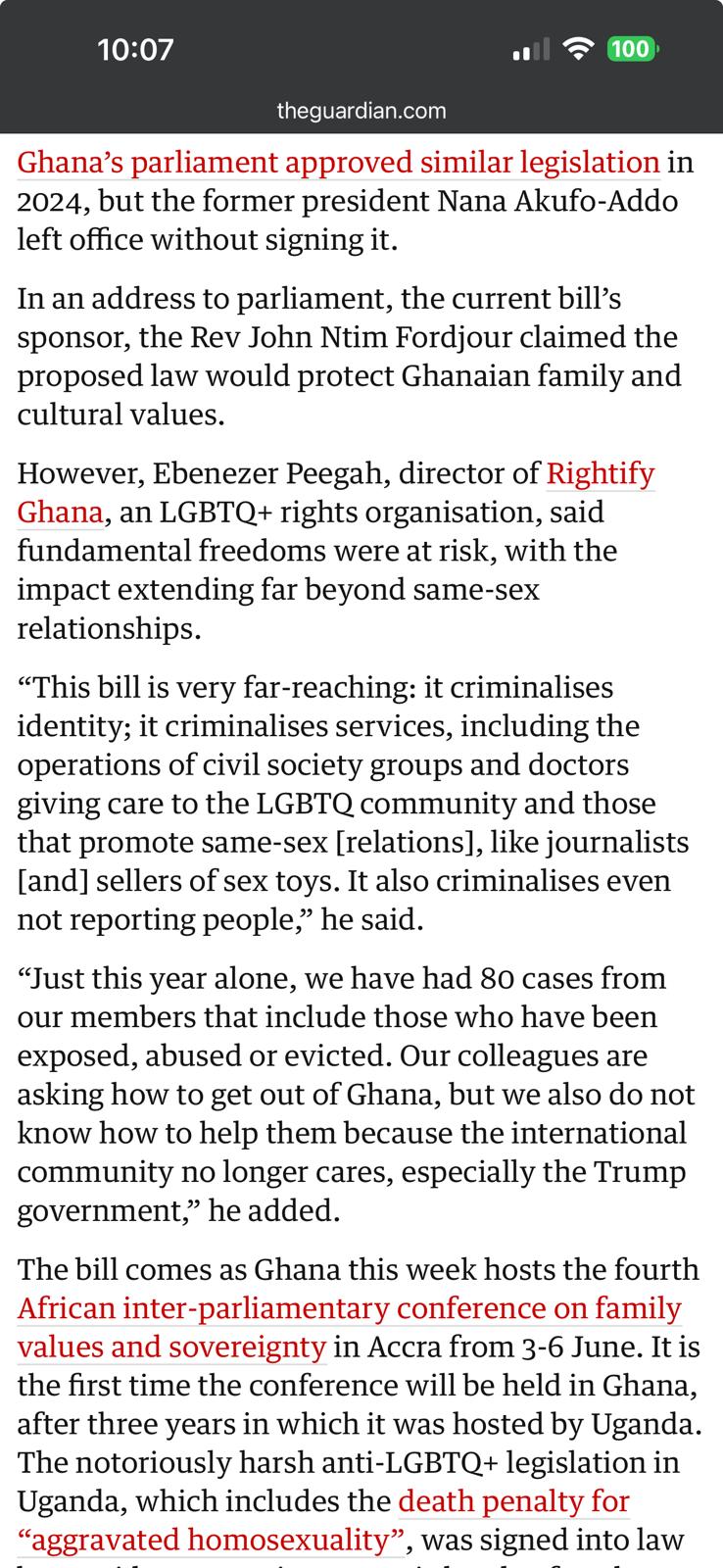 The Guardian: Rightify Ghana director says bill criminalises identity, services and civil society