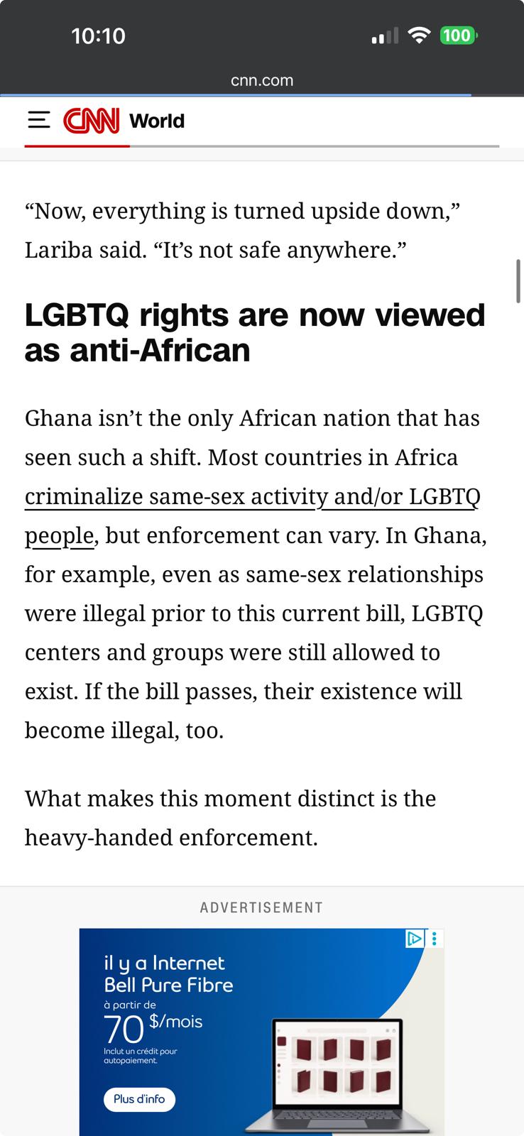 CNN: LGBTQ rights are now viewed as anti-African